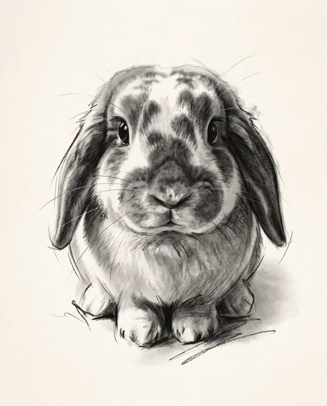 Charcoal Sketch style example portrait
