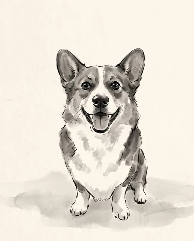 Ink Wash style example portrait