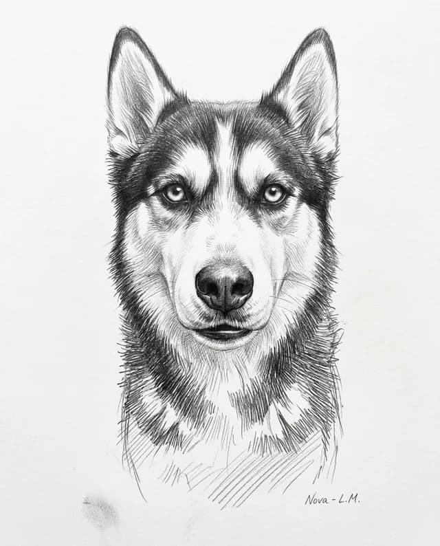 Pencil Sketch memorial portrait example
