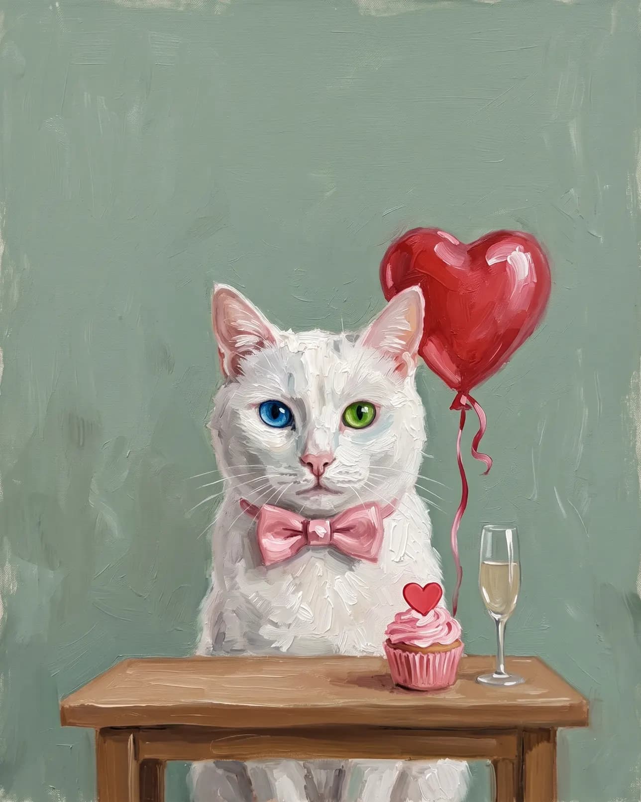 Duo, a white domestic shorthair, Candlelit Date example.