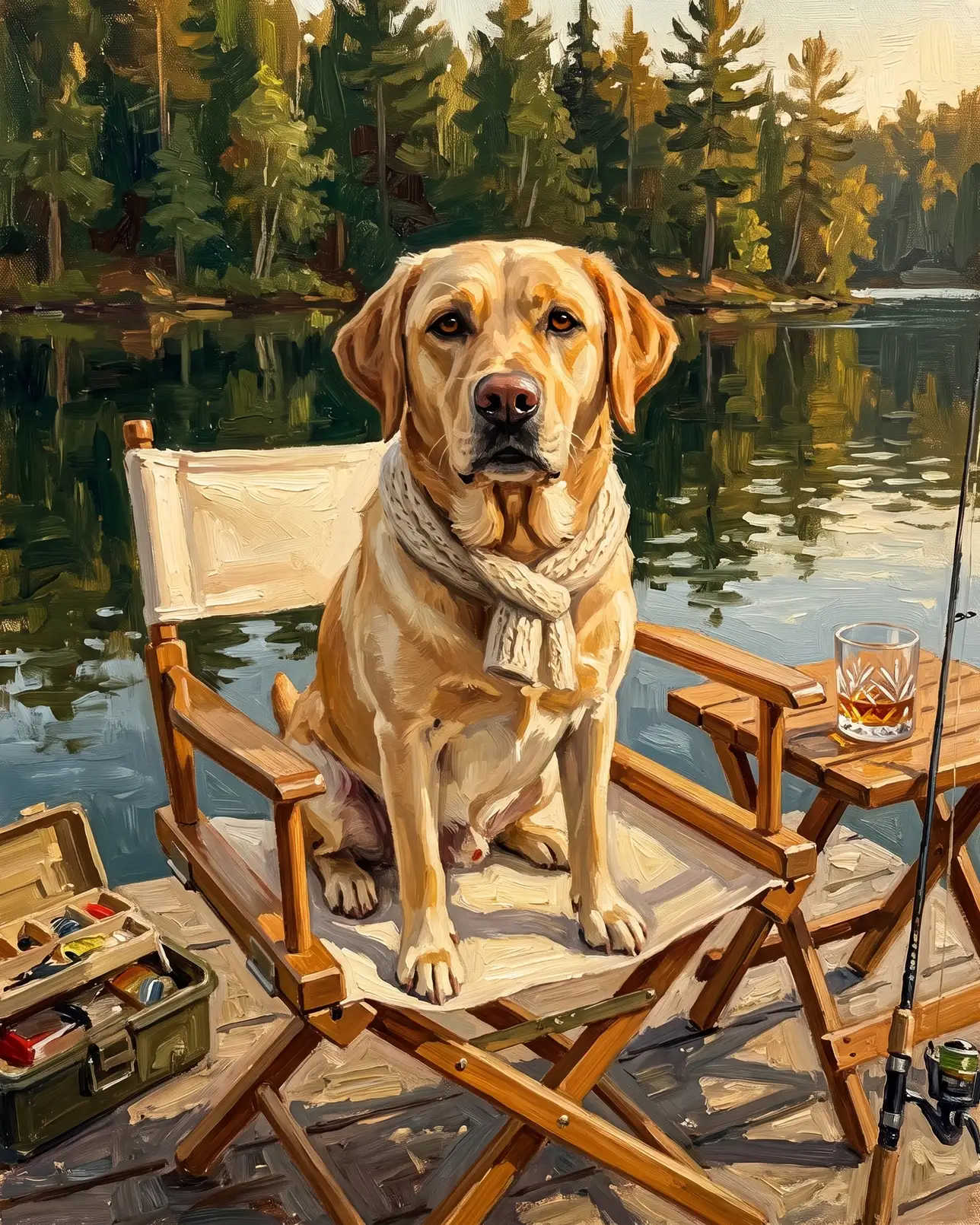 Marley, un labrador jaune, exemple L'heure du quai.