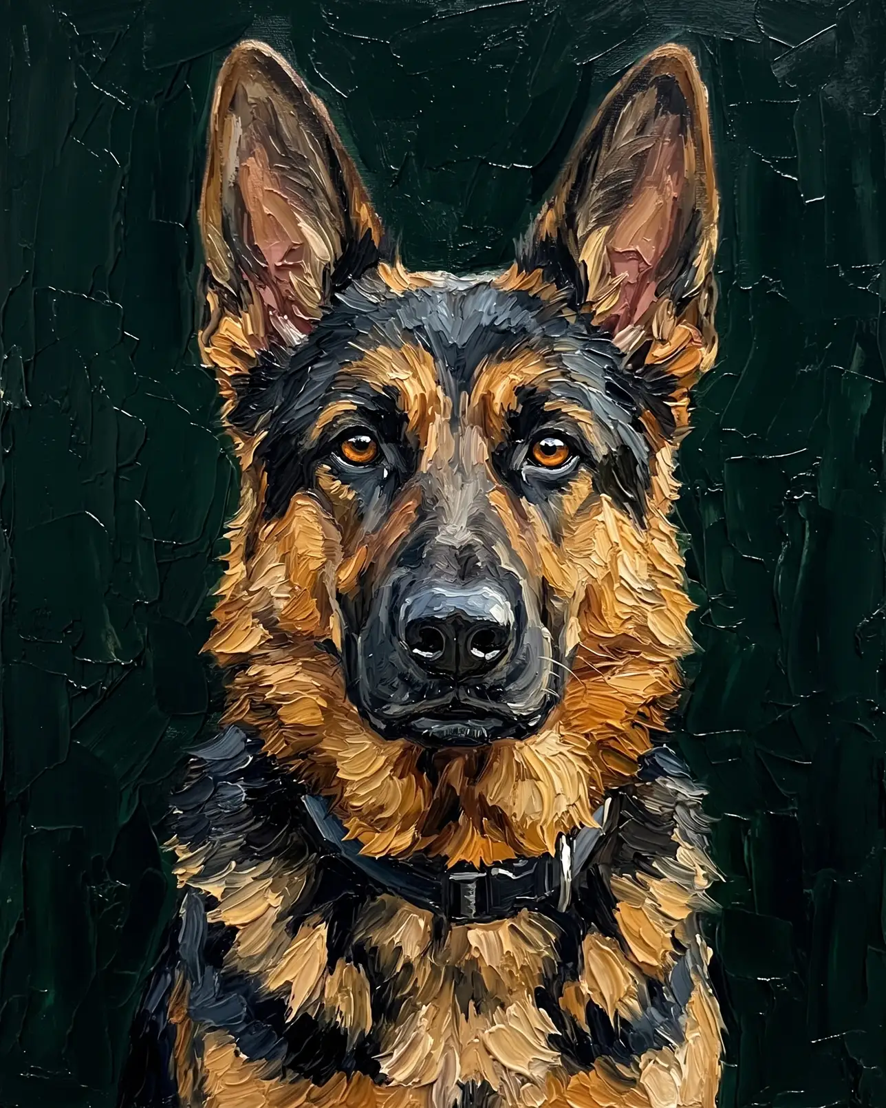 Rex, un berger allemand, exemple Buste d'émeraude.