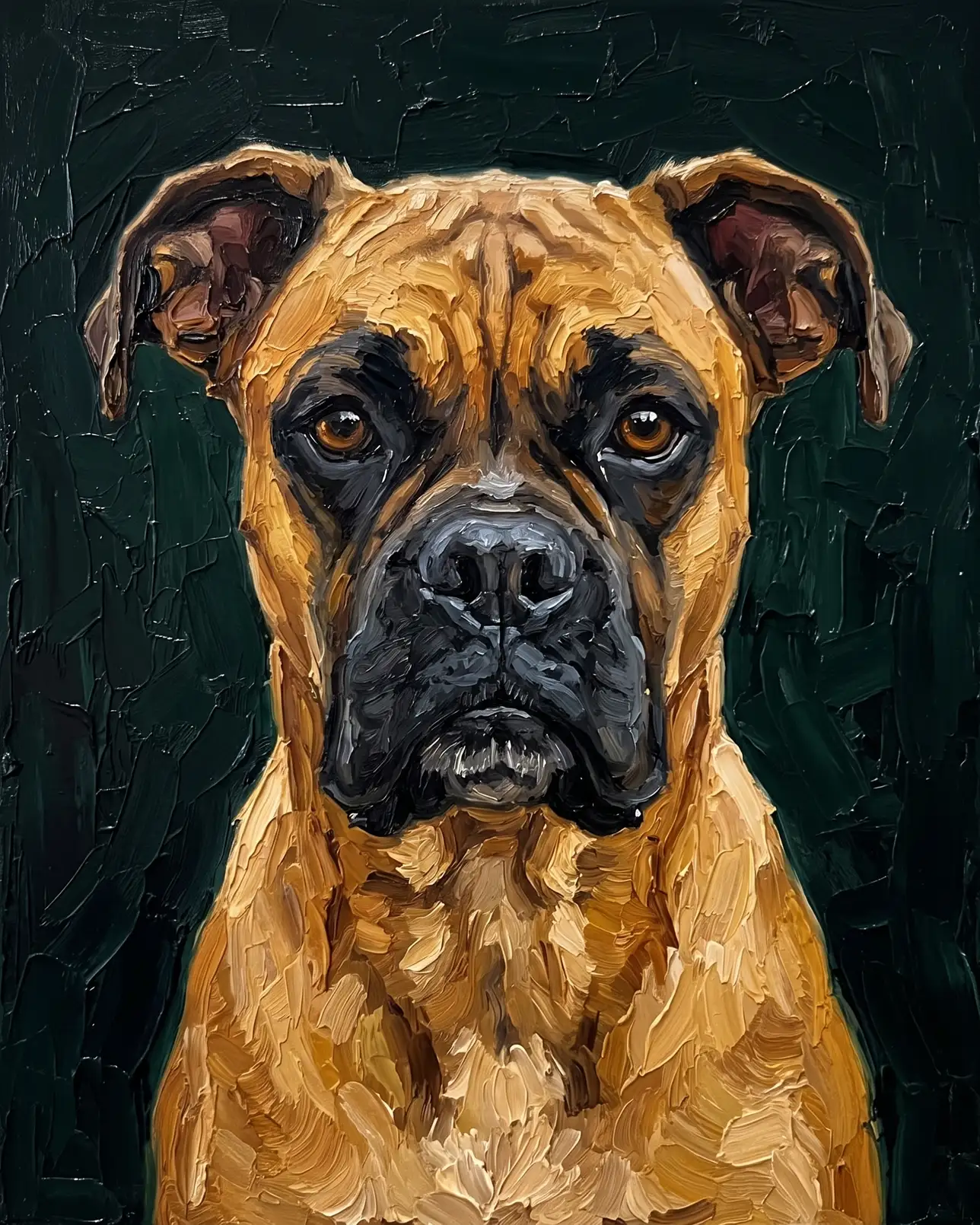 Rocco, un boxer, exemple Buste d'émeraude.
