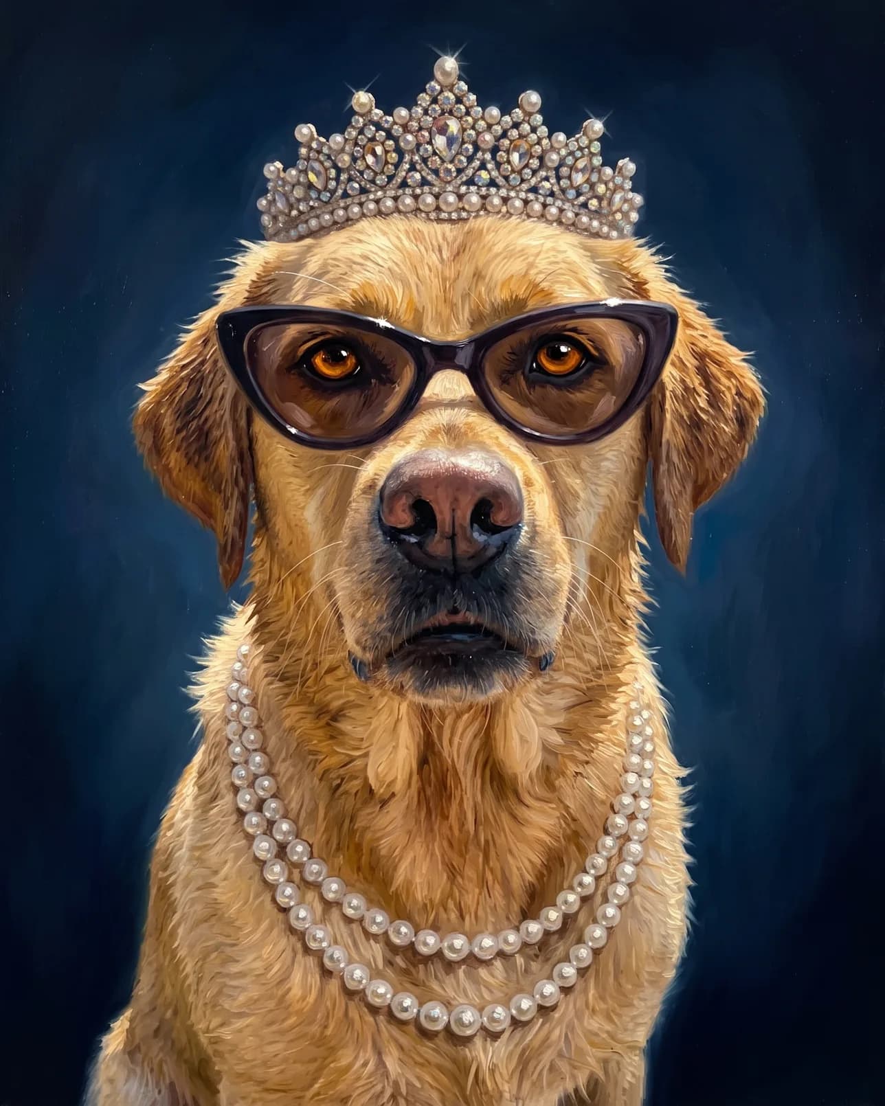 Marley, a yellow labrador retriever, High Society example.