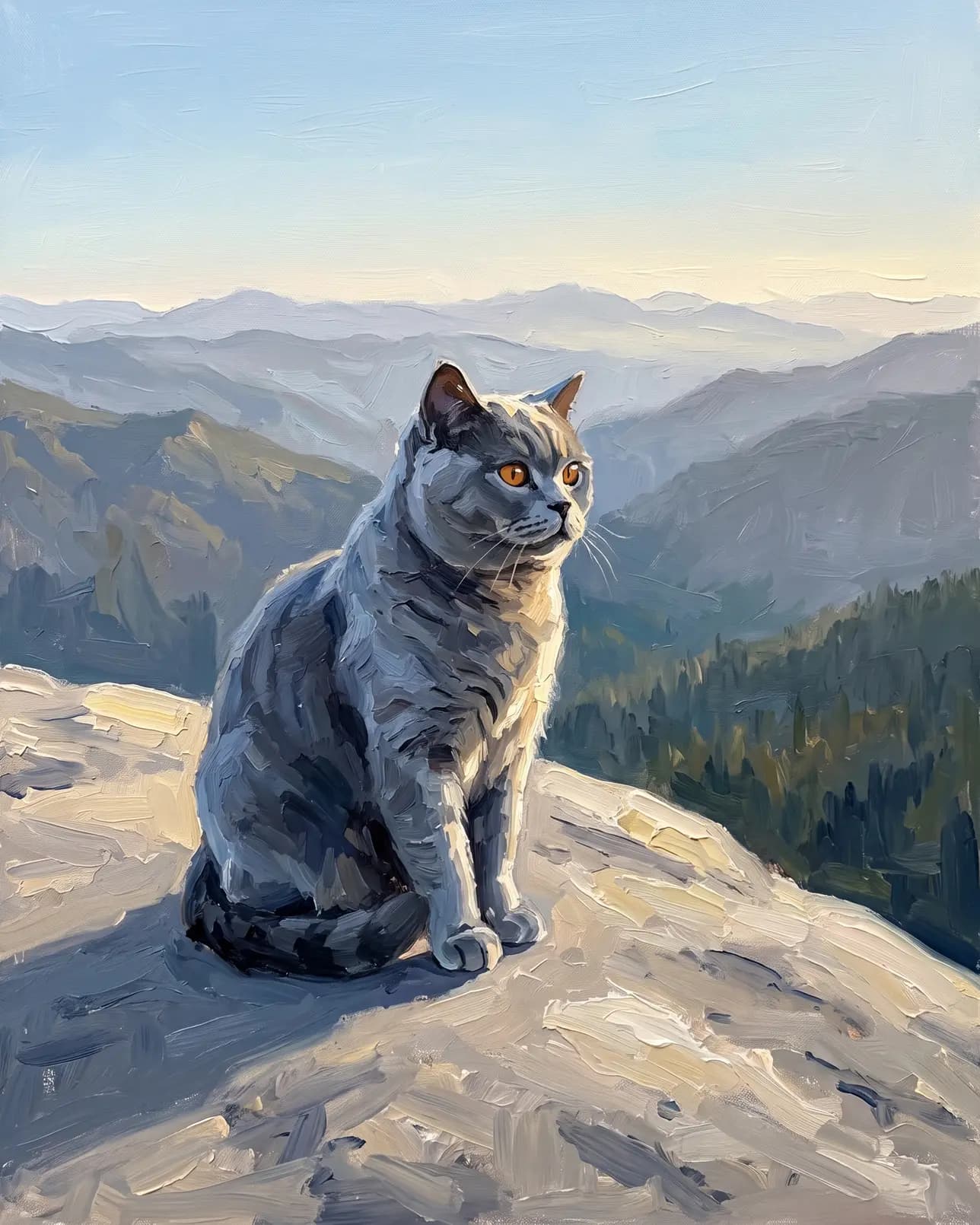 Earl, un chat british shorthair, exemple Vers les Sommets.