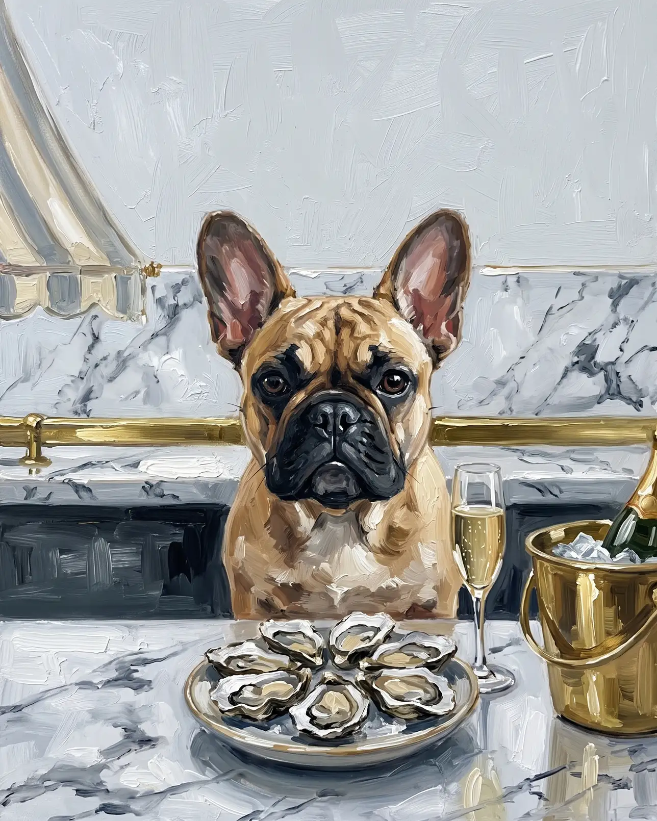 Gus, un bouledogue français, exemple Perle et bulles.