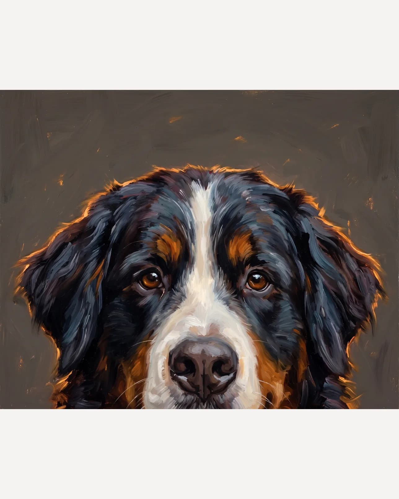 Bruno, a Bernese mountain dog, Painted Peek example.