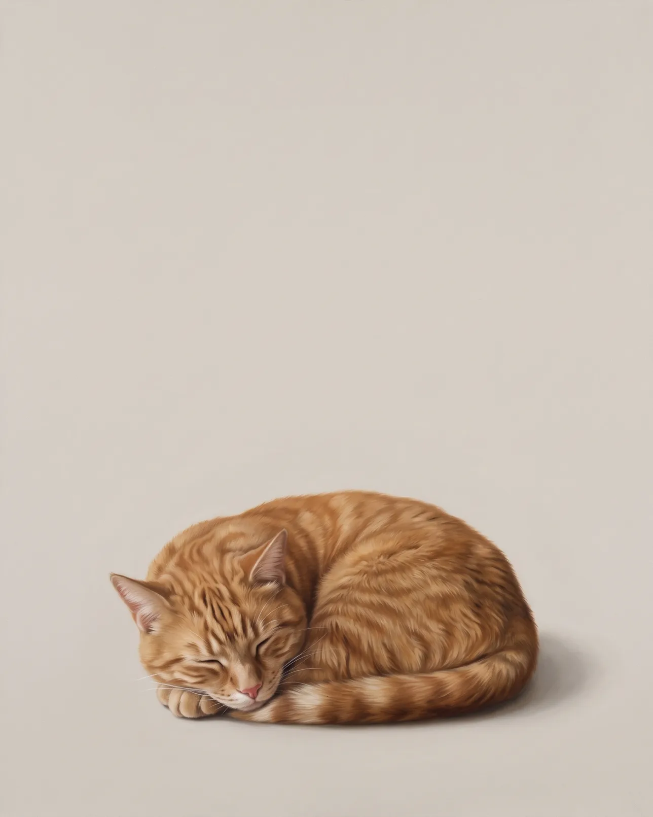 Miel, an orange tabby cat, Soft Hush example.