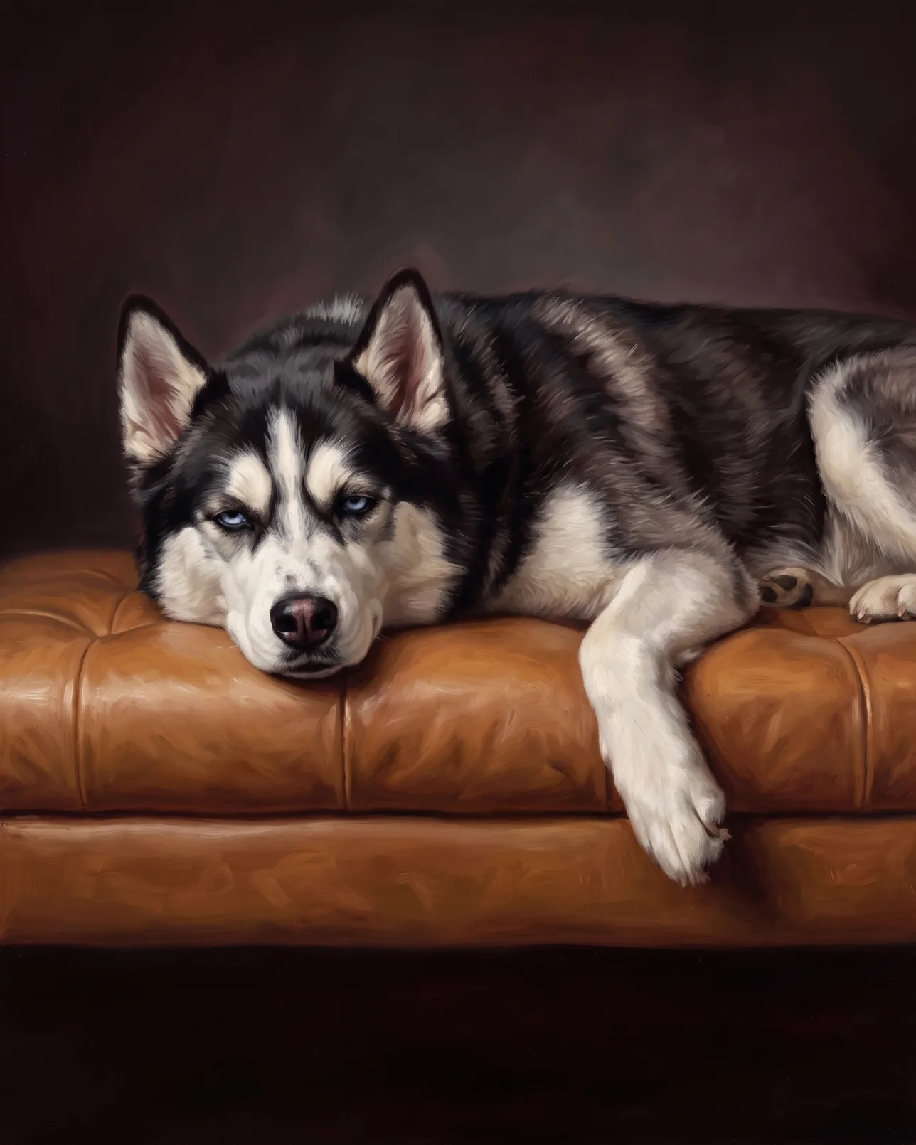 Nova, un husky sibérien, exemple Repos de velours.