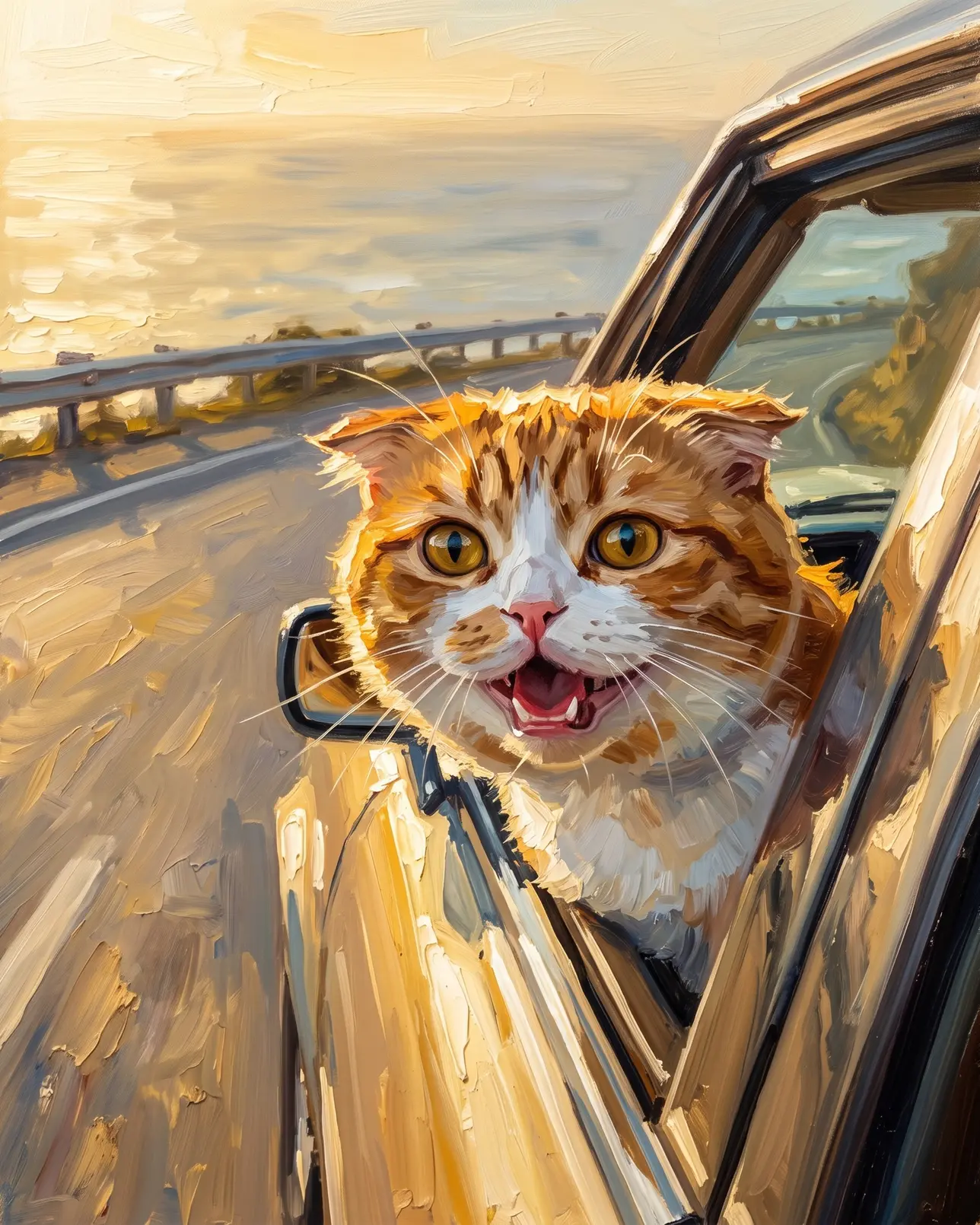 Biscuit, a Scottish fold, Wind and Waves example.