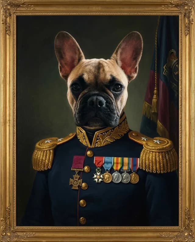 The General portrait generated from the original photo