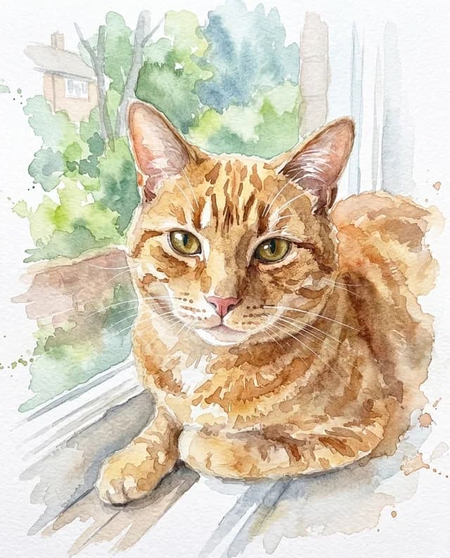 Watercolor Wash portrait generated from the original photo