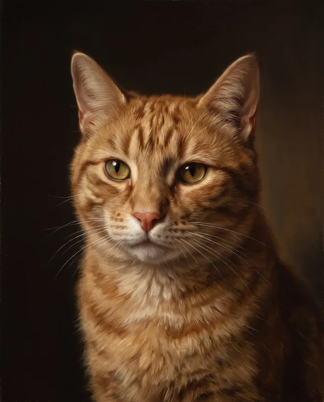 Classic Oil Portrait: example portrait of a cat