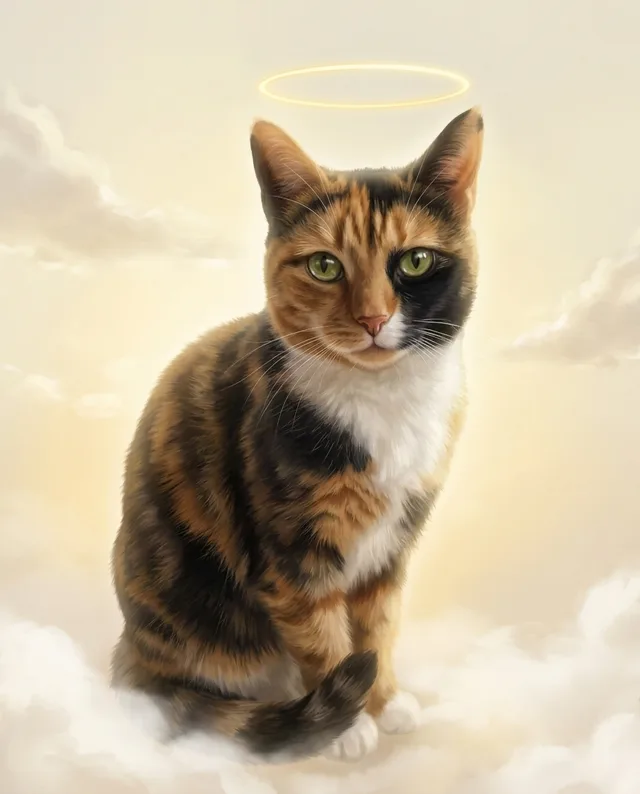 Forever in Our Hearts: example portrait of a calico cat
