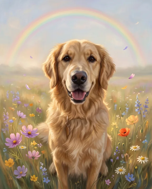 Rainbow Bridge: example portrait of a dog
