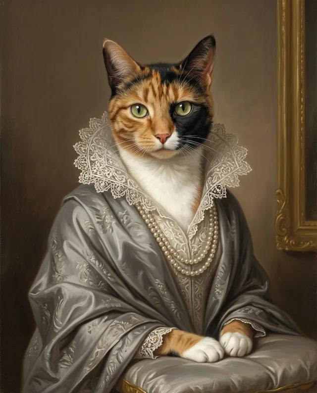 The Duchess: example portrait of a calico cat