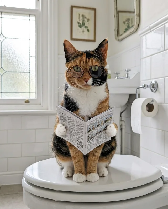 The Throne Room: example portrait of a calico cat