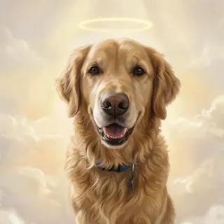 The same test dog in the Forever in Our Hearts style
