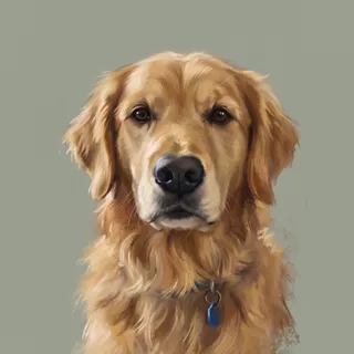 The same test dog in the Pastel Portrait style