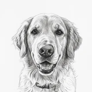 The same test dog in the Pencil Sketch style