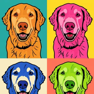 The same test dog in the Pop Art style