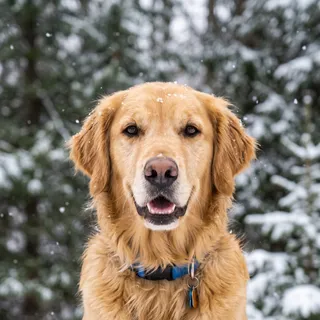 The same test dog in the Snow Day style