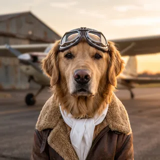 The same test dog in the The Aviator style