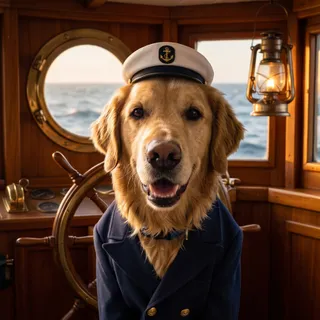 The same test dog in the The Sea Captain style