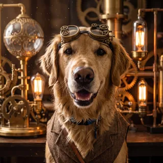 The same test dog in the The Time Traveler style