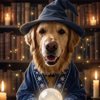 The same test dog in the The Wizard style