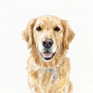 The same test dog in the Watercolor Wash style