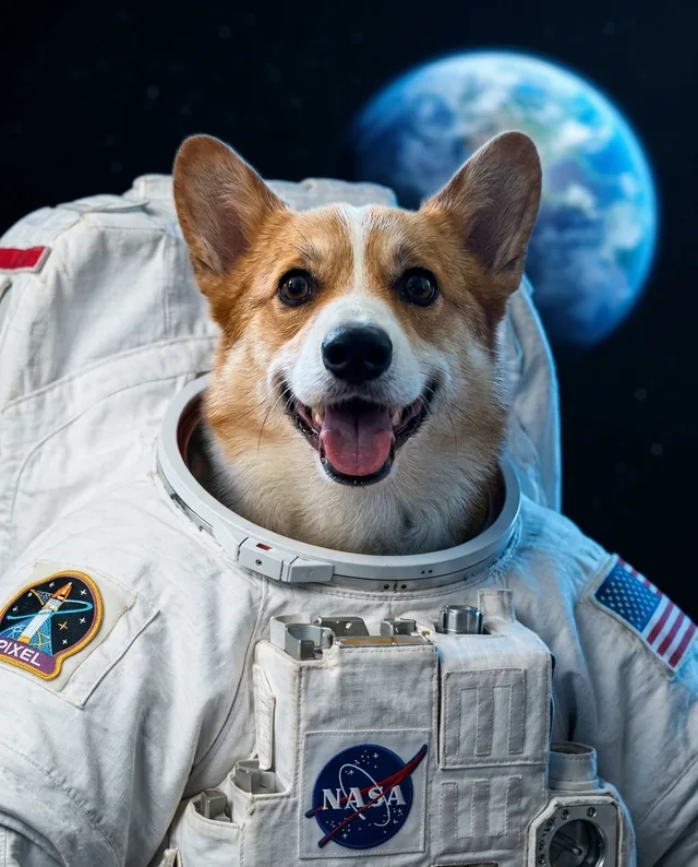 The Astronaut: example portrait of a Bernese mountain dog