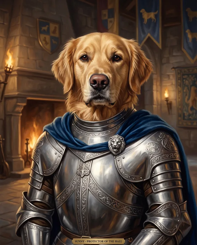 The Knight: example portrait of a Bernese mountain dog